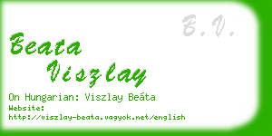 beata viszlay business card